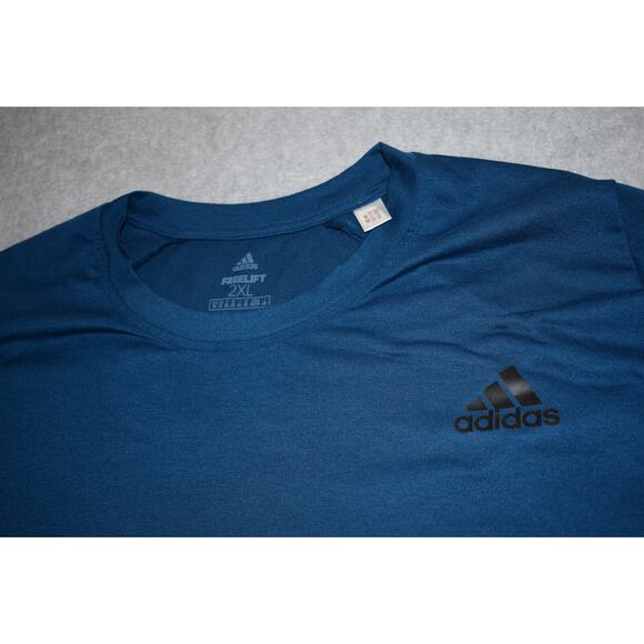 Adidas Gym Shirt Workout Mens Size 2XL Performance Polyester Blue FreeLift - Picture 5 of 6